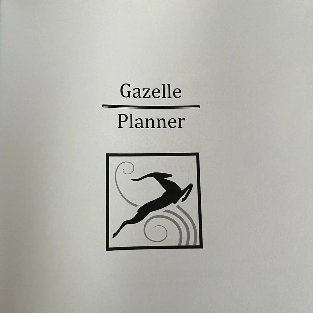 Gazelle Guided Black Faux Leather Daily Planner Time Management Goals Tracker